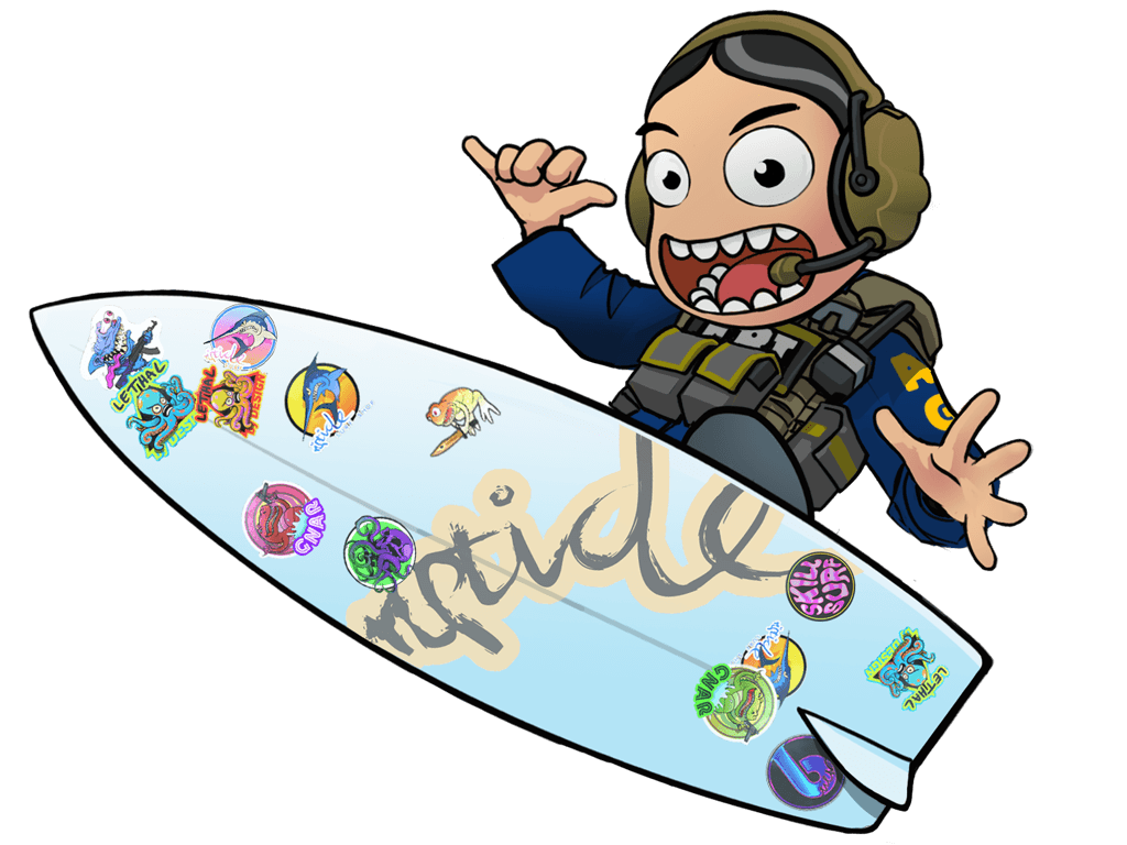 Aufkleberkollektion „Springflut-Surfshop“